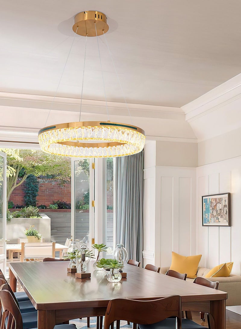 NeverEnd Elegant Italian Design Crystal Pendant Light Chrome Crystal Chandelier Single Ring - Image 5