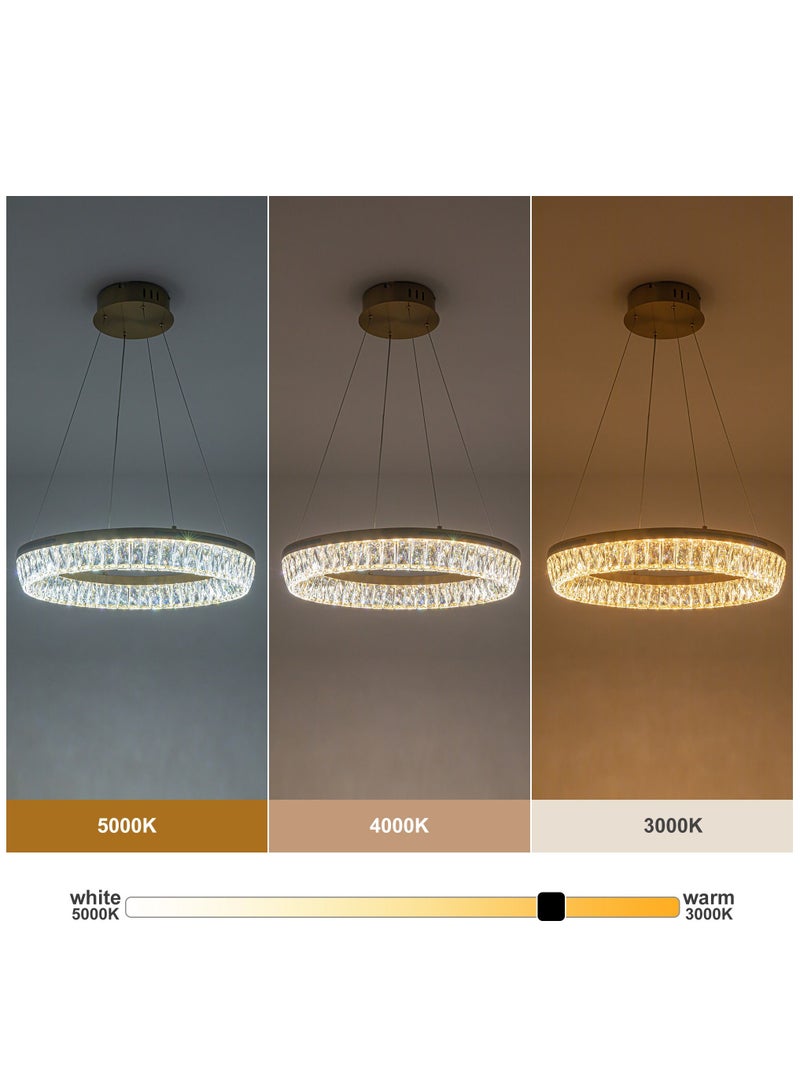 NeverEnd Elegant Italian Design Crystal Pendant Light Chrome Crystal Chandelier Single Ring - Image 3