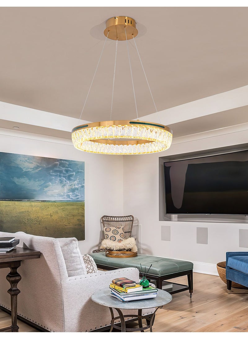 NeverEnd Elegant Italian Design Crystal Pendant Light Chrome Crystal Chandelier Single Ring - Image 4