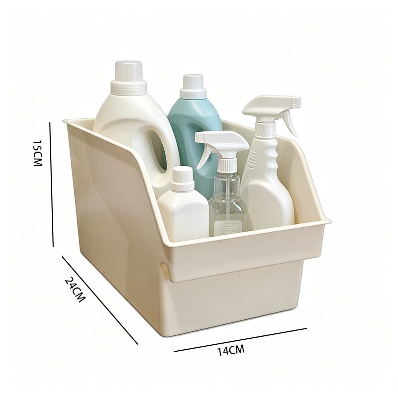 2/4 Pack Tall Pull Out Under Sink Organizer with Handle, Drawer Style Plastic Storage Bins, Slim Gap Organizer Basket, Multipurpose Cabinet Container for Spice, Snacks & Sundries, Ideal for Kitchen, Bathroom, Pantry and Freezer - Image 2