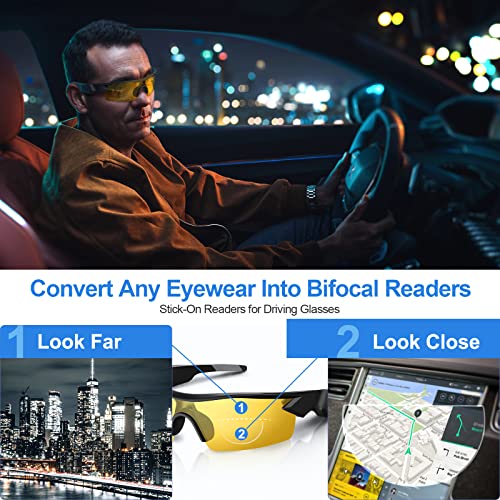 OKH 2-pack Stick-on Bifocal Lenses Reader, Adhesive Magnifying Reading Lenses for Glasses Goggles (+1.75 Diopters) - Image 2