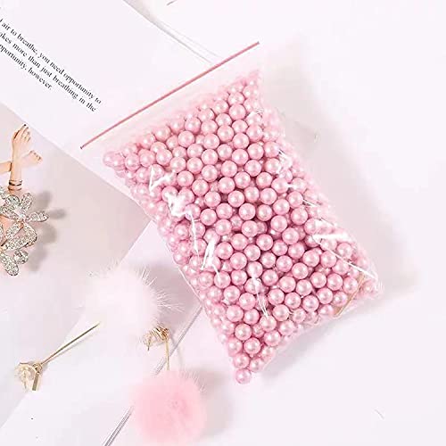 HKS Makeup Brush Holder Vintage Glass Handmade Organizer with Pink Pearls for Nail Brush, Vanity, Bathroom, Dresser, Countertop - Gold - Image 4