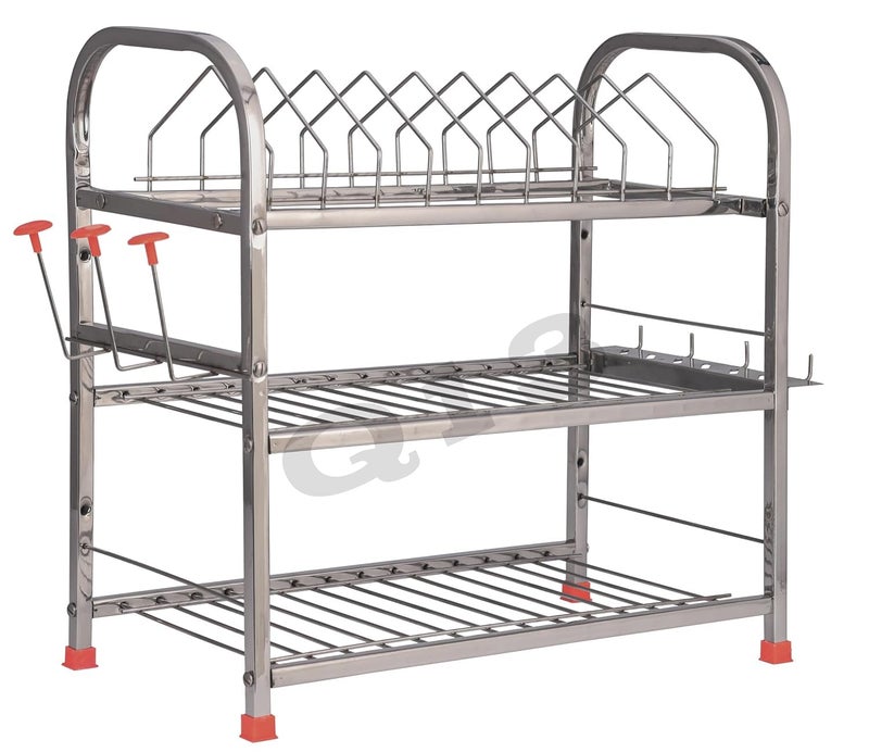 D.K 11 D. K 11 Stainless Steel Utensils Stand for Kitchen | Drying Rack | Dish Rack | bartan Stand for Sink wall mounted | Organizer | Modular Kitchen Storage Rack - Image 2