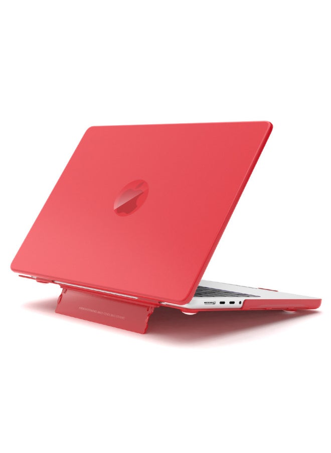 Generic For Macbook Notebook Lightweight Design Protective Cover Air Computer Case Pro Invisible Stand Protective Case-Color:Matte Red-invisible Bracket Shell-Applicable Models:13.6 Air M2/m3 (a2681/a3113)  - Image 1