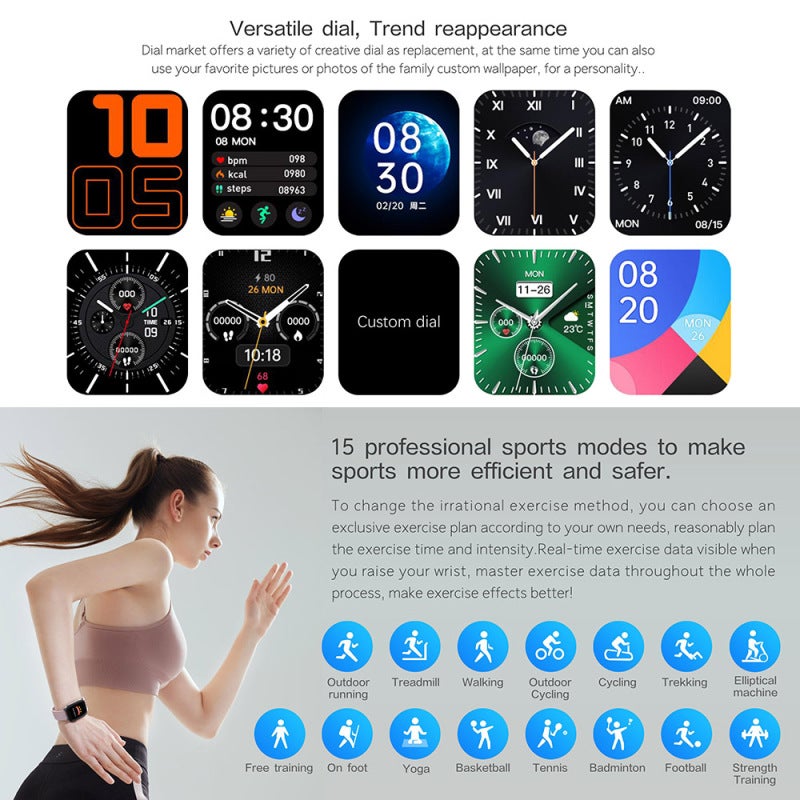 Mibro Smartwatch 1.57Inch TFT Full Screen Oil Fingerprint Technology - Versatile Custom Dial Fitness Tracker 5 ATM Waterproof 15 Professional Sports Modes for Daily Health Monitoring And Sports Enthusiasts - Image 4