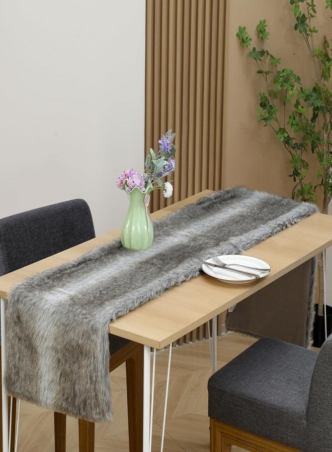 E-FirstFeeling Faux Fur Table Runner Plush Christmas Table Runner Fluffy Table Runner for Home Dining Table Decorations Dresser Runner Christmas Holiday Party Decorations - Image 5