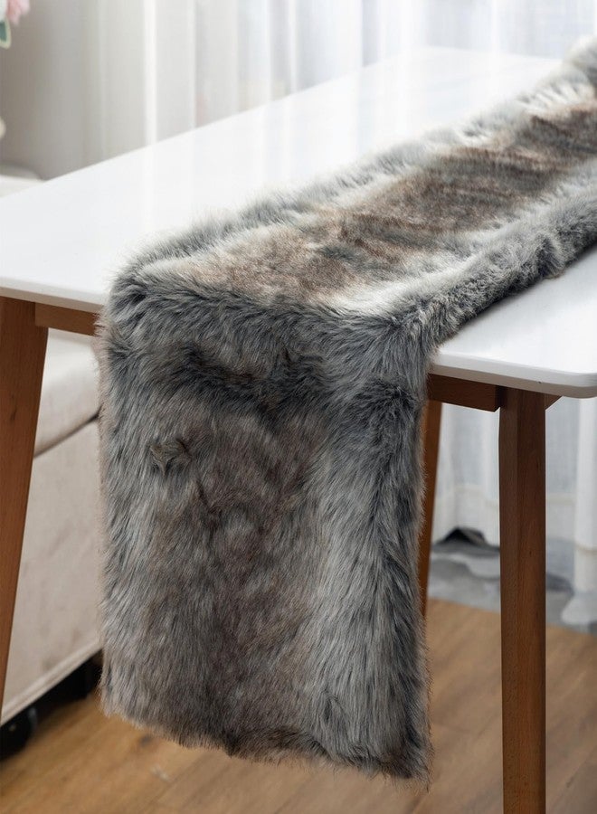 E-FirstFeeling Faux Fur Table Runner Plush Christmas Table Runner Fluffy Table Runner for Home Dining Table Decorations Dresser Runner Christmas Holiday Party Decorations - Image 1