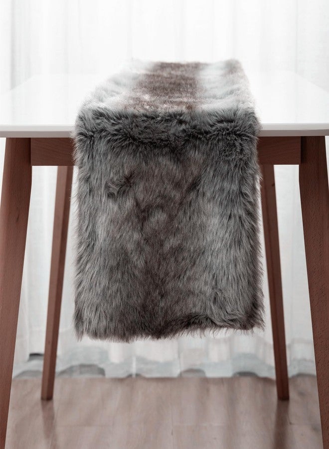 E-FirstFeeling Faux Fur Table Runner Plush Christmas Table Runner Fluffy Table Runner for Home Dining Table Decorations Dresser Runner Christmas Holiday Party Decorations - Image 2