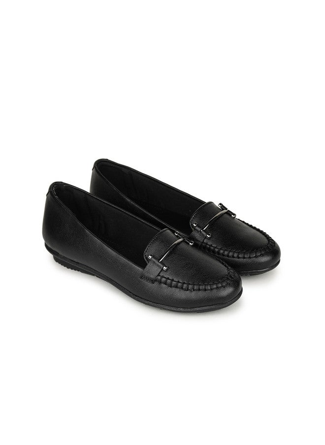 She Zone Black Loafers for Women - Image 2