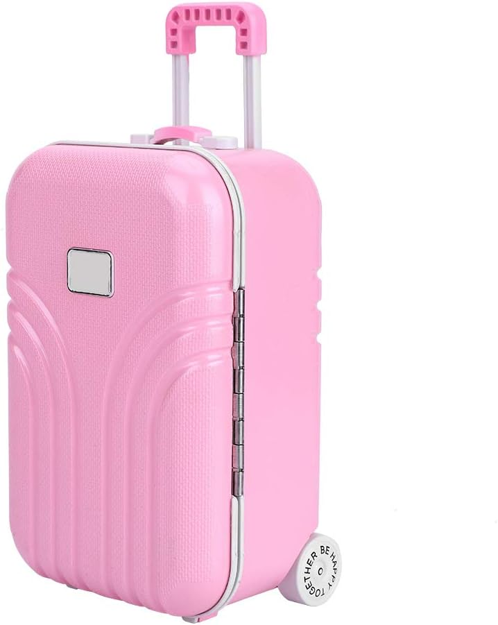 klarako Baby Suitcase Toy 15.5 X 10.5 X 7cm, Cute Plastic Rolling Suitcase Mini Luggage Box Rounded, No Burr Pink - Image 4