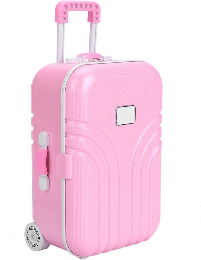 klarako Baby Suitcase Toy 15.5 X 10.5 X 7cm, Cute Plastic Rolling Suitcase Mini Luggage Box Rounded, No Burr Pink - Image 3