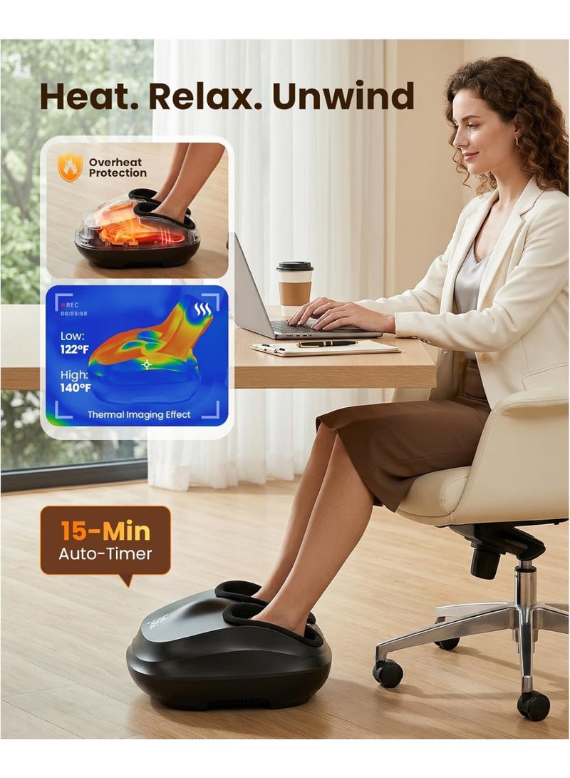 Lite Shiatsu Foot Massager with Heat – Deep Kneading Electric Foot Massager for Plantar Fasciitis, Pain Relief & Compression with Remote Control (Valentine’s Gift) - Image 5