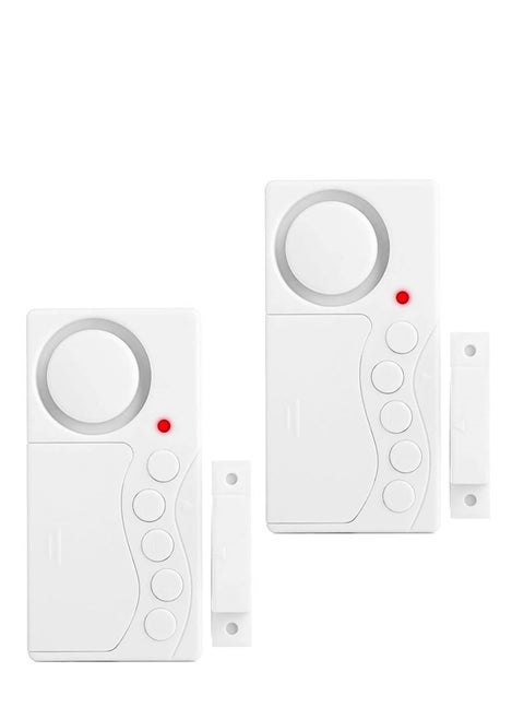 2Pcs Freezer Door Alarm, Safety Window 3/15/30/60 Seconds Adjustable Delay Wireless Fridge 4-In-1 Sensor Chime Open Alarm Loud 108dB