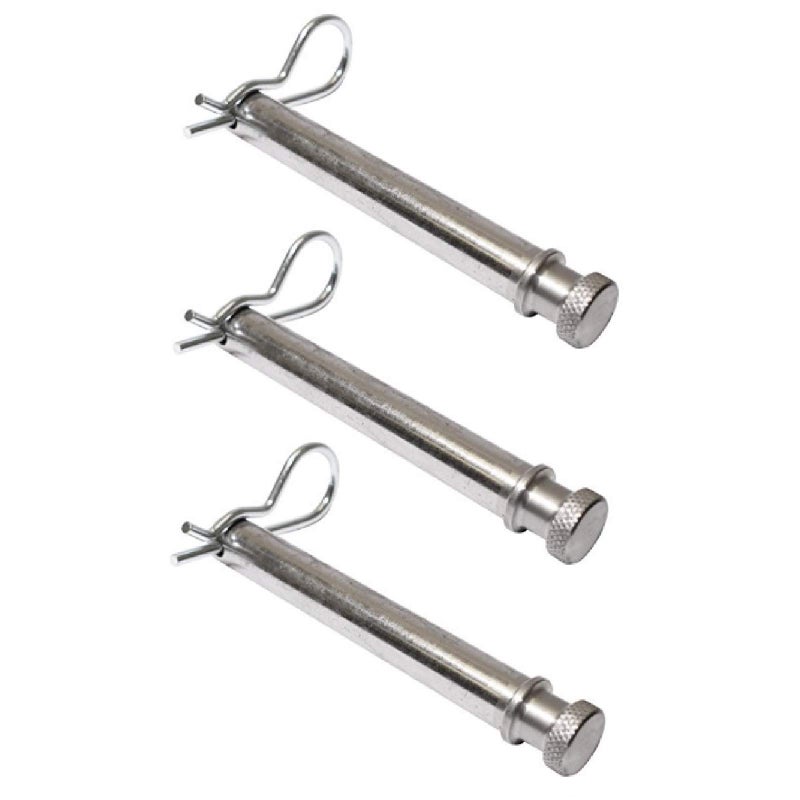 BW Hitches TS35010 Set of 3 Tow and Stow Stainless Steel Receiver Hitch Pins wKeeper Clips