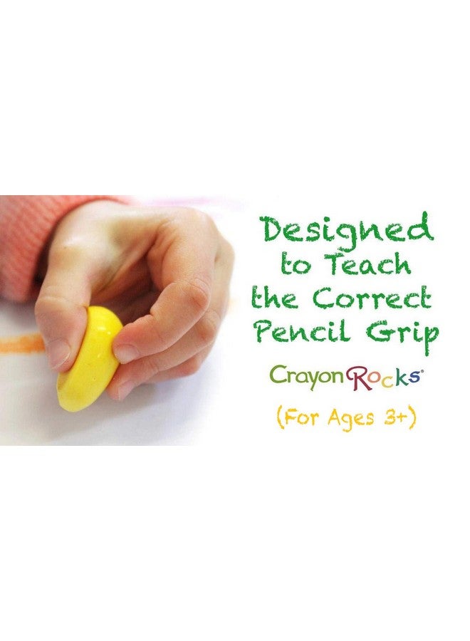 Crayon Rocks Crayons In A Rock Shape 8 Colors Tripod Grip Made For Handwriting Development In Kids And Toddlers Fun & Educational Creative Activity Comes In A Blue Velvet Bag  - Image 3