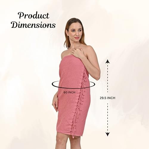 PATVY Bath Towels - 100% Cotton Waffle Weave Large Size Towels (75 x 150cm) - Quick Absorption &Faster Drying Bath Towel for Women & Men (Pack of 2, Brick & Lilac) - Image 3