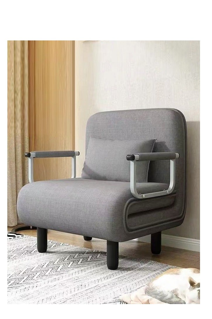 سي آند سي هوم سرير أريكة متعدد الوظائف 3 في 1 بتصميم عصري قابل للتحويل والتمديد مع وسادة وأرجل من الخشب الصلب وكرسي قابل للطي مع مسند للذراعين ومقعد فردي مريح وأريكة استرخاء وسرير قيلولة وكرسي استرخاء متعدد المراحل ومجموعة أثاث بعرض 80 سم ويمكن تمديد الطول إلى 190 سم. - Image 1