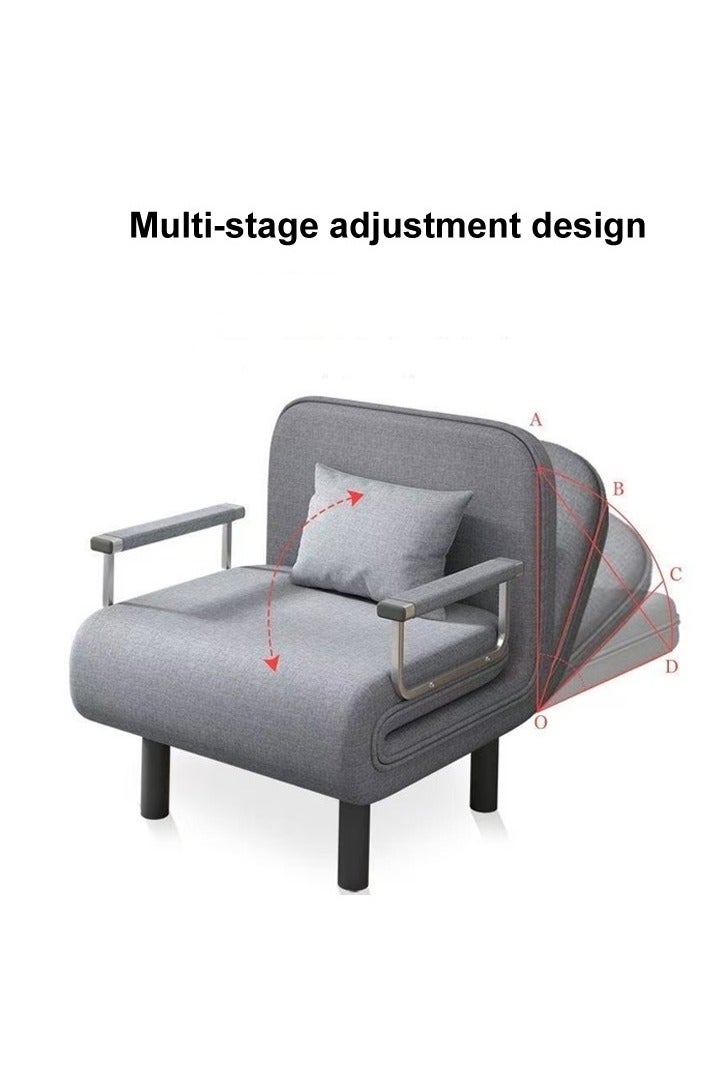 سي آند سي هوم سرير أريكة متعدد الوظائف 3 في 1 بتصميم عصري قابل للتحويل والتمديد مع وسادة وأرجل من الخشب الصلب وكرسي قابل للطي مع مسند للذراعين ومقعد فردي مريح وأريكة استرخاء وسرير قيلولة وكرسي استرخاء متعدد المراحل ومجموعة أثاث بعرض 80 سم ويمكن تمديد الطول إلى 190 سم. - Image 3