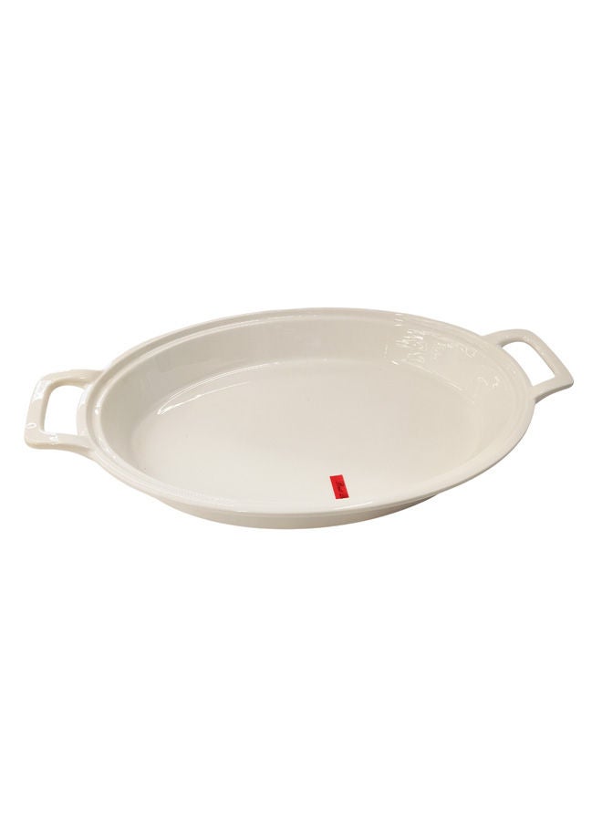 Dove Porcelain Oval Baking Dish with Glass Lid White 19 inch - Image 4