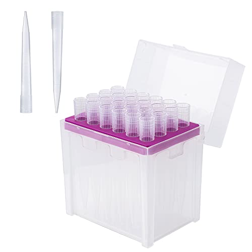 FOUR E'S SCIENTIFIC 5ml Pipette Tips - Universal 5000ul Sterile Pipette Tips Racked RNase/DNase Free & Pyrogen Safe, Autoclavable, 1 Rack 24 Tips - Image 1
