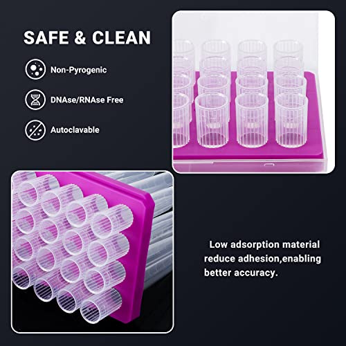 FOUR E'S SCIENTIFIC 5ml Pipette Tips - Universal 5000ul Sterile Pipette Tips Racked RNase/DNase Free & Pyrogen Safe, Autoclavable, 1 Rack 24 Tips - Image 3