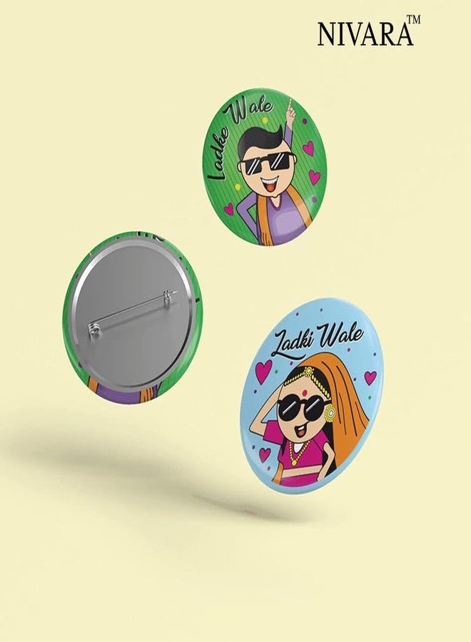 Nivaraprint LADKE WALE | TEAM GROOM | GROOM'S SQUAD | WEDDING BADGES | 58MM | ROUND PIN BADGES | (PACK OF 30, DESIGN 9) - Image 5
