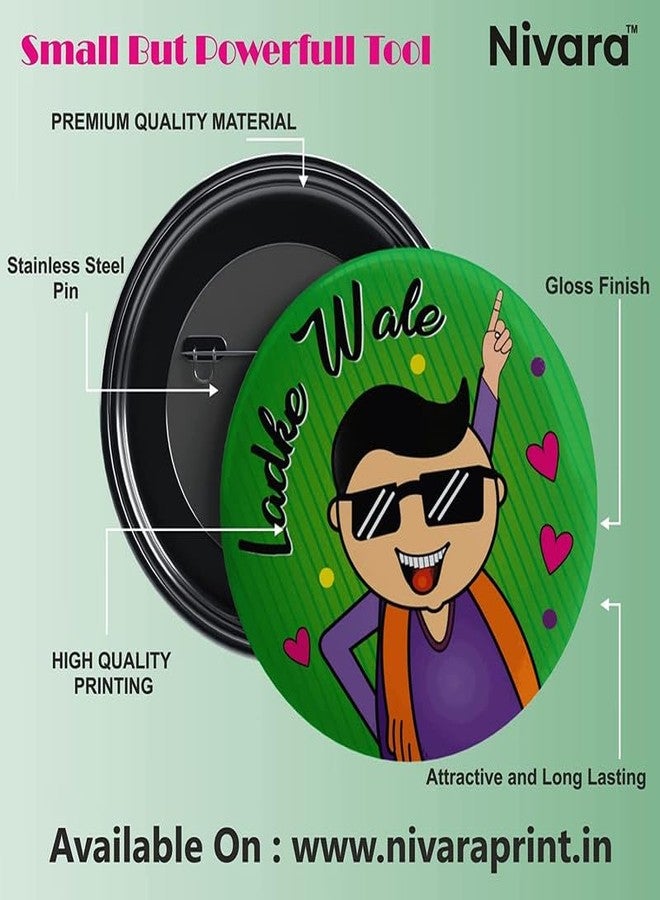Nivaraprint LADKE WALE | TEAM GROOM | GROOM'S SQUAD | WEDDING BADGES | 58MM | ROUND PIN BADGES | (PACK OF 30, DESIGN 9) - Image 2