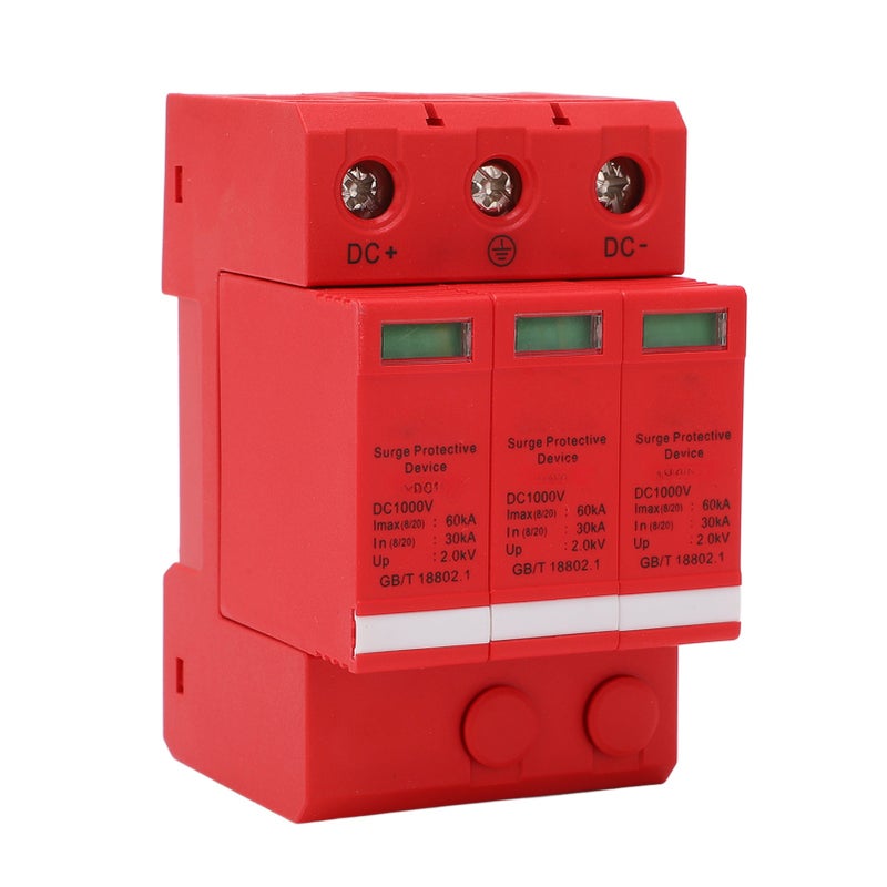 Surge Protective Device Photovoltaic Breaker Protector DC1000V 60KA Distribution Box Supplies Orangered 3P - Image 3