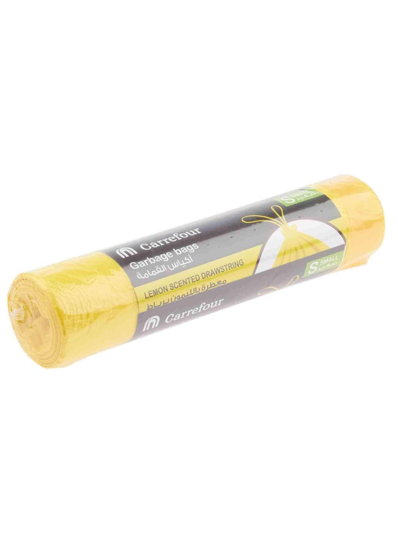 Carrefour Bio 30 Gallon Lemon Scented Drawstring Small Beige 20 Garbage Bags 