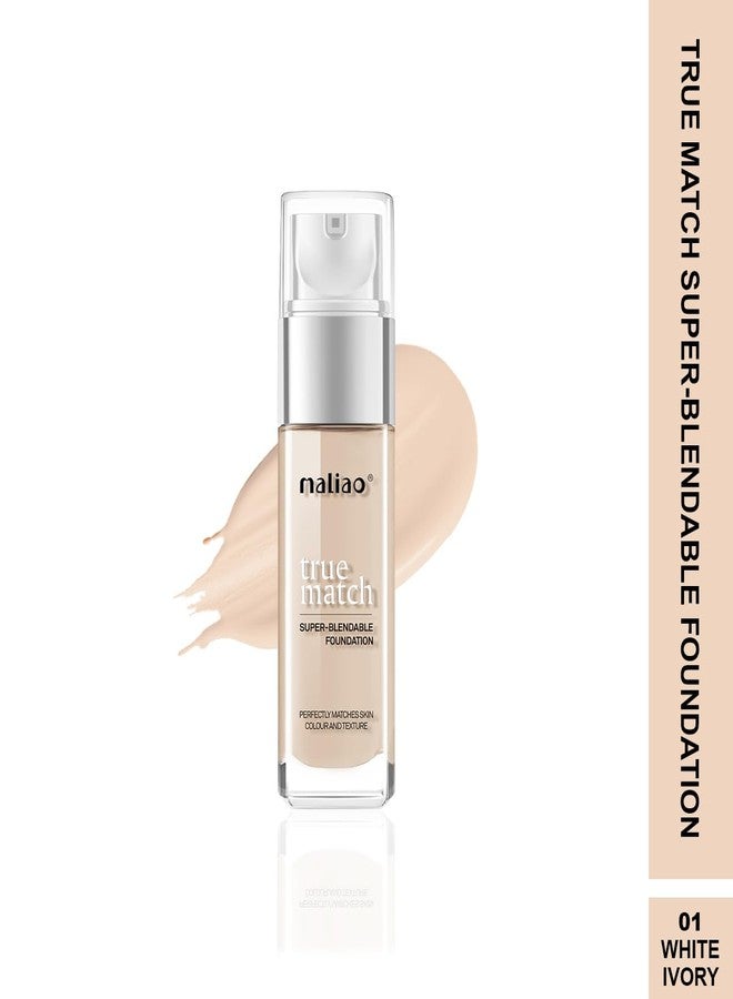 Maliao True Match Super-Blendable Foundation - Perfectly Matched Beauty (WHITE IVORY) - Image 2