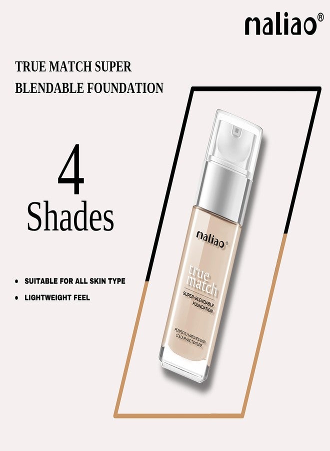 Maliao True Match Super-Blendable Foundation - Perfectly Matched Beauty (WHITE IVORY) - Image 4