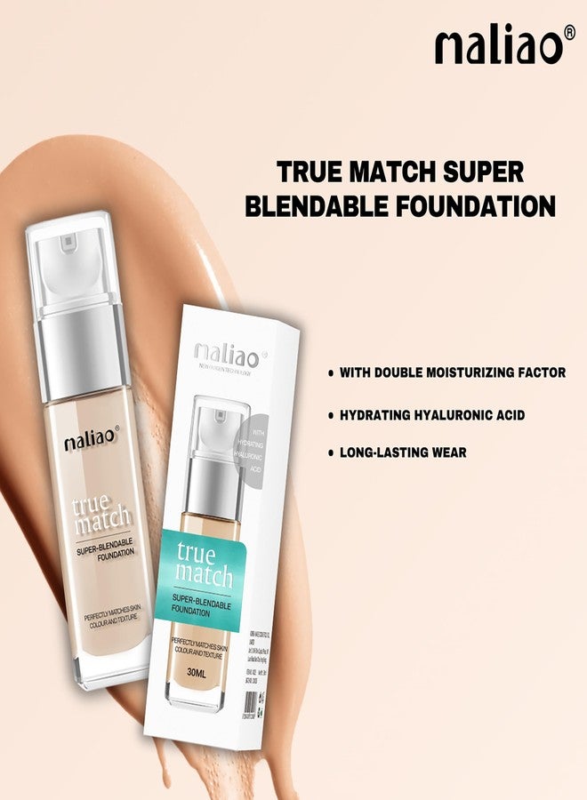 Maliao True Match Super-Blendable Foundation - Perfectly Matched Beauty (WHITE IVORY) - Image 3