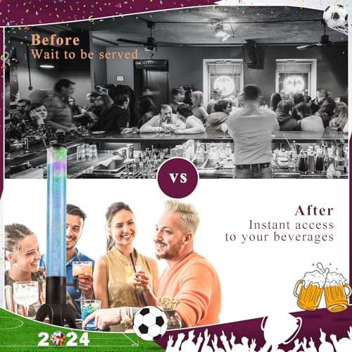 COSYOO Drink Tower, 3L Mimosa Tower Dispenser With Ice Tube and Led Light, Tabletop Beer Dispenser 3.17 Qt./101oz, Ideal for Parties Bars Pubs Restaurants - Image 5