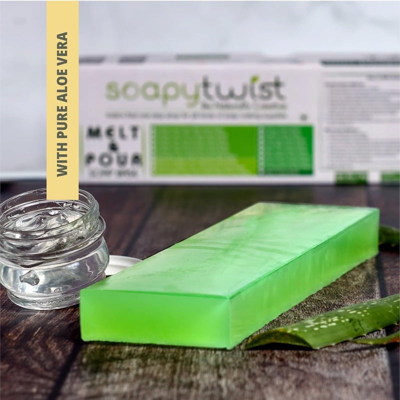 Soapy twist Aloe Vera Melt and Pour Soap Base Bar 1 kg  SLS and Preservatives Free  Moisturizing and Nourishing for all Skin types  Soap Base for Making handmade soaps at Home 1 Kg - Image 2