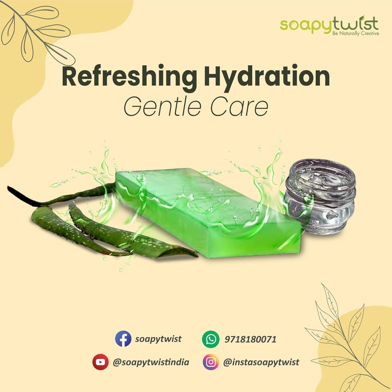 Soapy twist Aloe Vera Melt and Pour Soap Base Bar 1 kg  SLS and Preservatives Free  Moisturizing and Nourishing for all Skin types  Soap Base for Making handmade soaps at Home 1 Kg - Image 5
