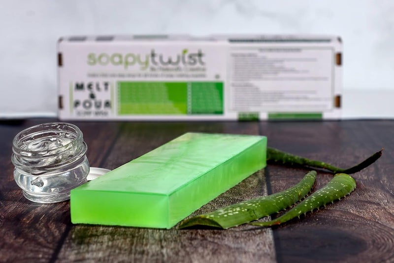 Soapy twist Aloe Vera Melt and Pour Soap Base Bar 1 kg  SLS and Preservatives Free  Moisturizing and Nourishing for all Skin types  Soap Base for Making handmade soaps at Home 1 Kg - Image 1