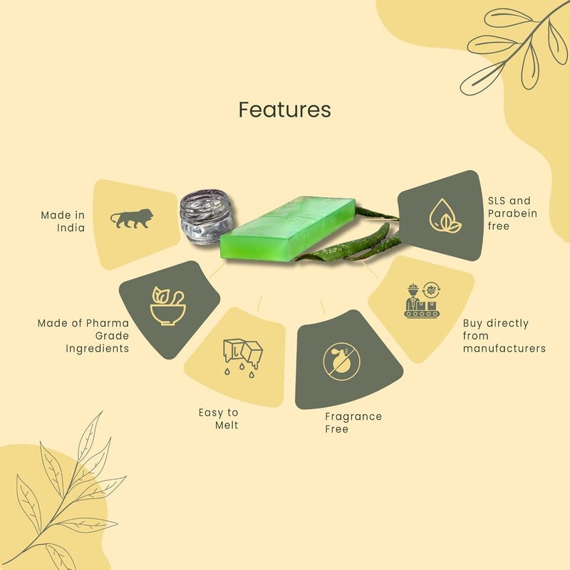 Soapy twist Aloe Vera Melt and Pour Soap Base Bar 1 kg  SLS and Preservatives Free  Moisturizing and Nourishing for all Skin types  Soap Base for Making handmade soaps at Home 1 Kg - Image 4