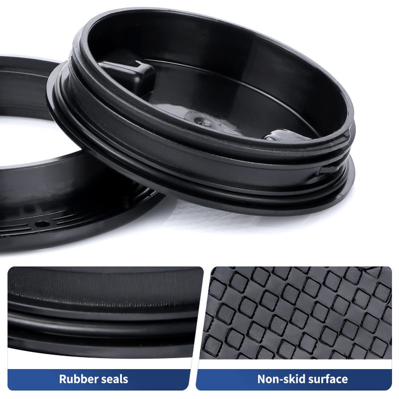 Smart Marine 4 inch Boat Hatch Cover Black Round Non Slip Inspection Hatch 4" 6" 8" (4"),Deck Hatch - Image 2