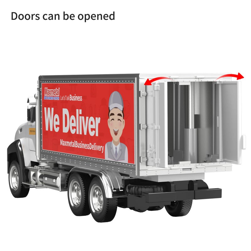 TEMI 3 Pack of Diecast City Transport Vehicles, Garbage, Tanker, Express Delivery, 1/50 Scale Metal Collectible Models With Opening Doors for Boys and Girls - Image 5