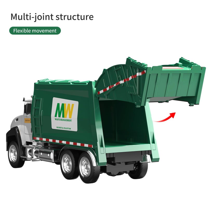 TEMI 3 Pack of Diecast City Transport Vehicles, Garbage, Tanker, Express Delivery, 1/50 Scale Metal Collectible Models With Opening Doors for Boys and Girls - Image 3