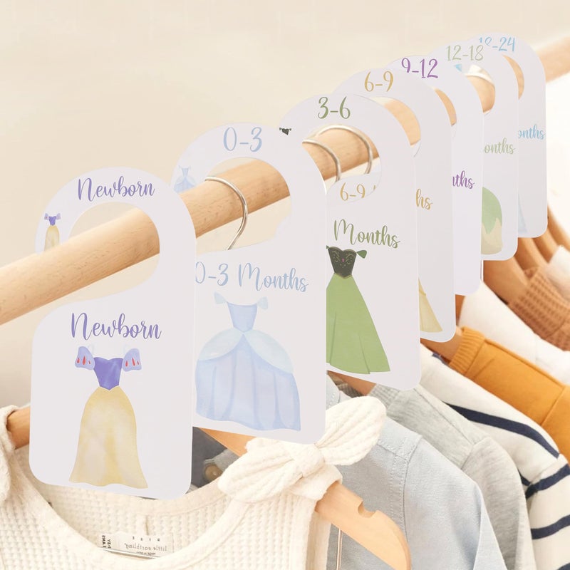 UOAOU Princess Nursery Closet Dividers - Princess Baby Shower,Baby Girl Closet Organizer,Newborn to 24 Months for Home Nursery - Image 3