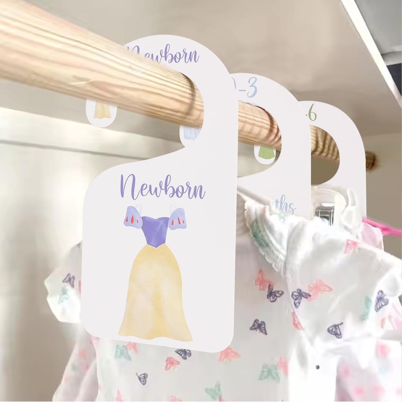 UOAOU Princess Nursery Closet Dividers - Princess Baby Shower,Baby Girl Closet Organizer,Newborn to 24 Months for Home Nursery - Image 1