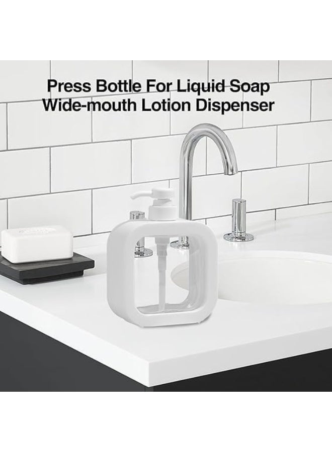 Entice Goods EnticeGoods | Clear Soap Dispenser 300/500ml Bathroom Soap Dispenser Refillable Lotion Shampoo Body Wash Holder Portable Travel Dispenser Empty Mu Pump Bottle (300ML)  - Image 2