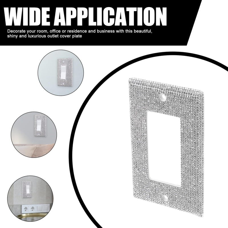 Bling Mirror Wall Switch Plate Rhinestone Decor Single Toggle - Image 4