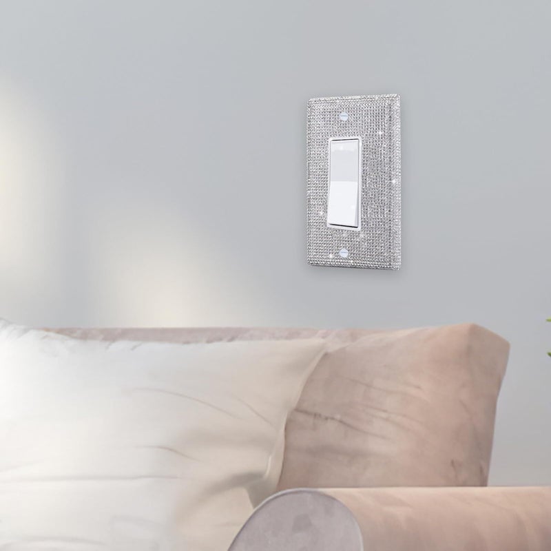 Bling Mirror Wall Switch Plate Rhinestone Decor Single Toggle - Image 5