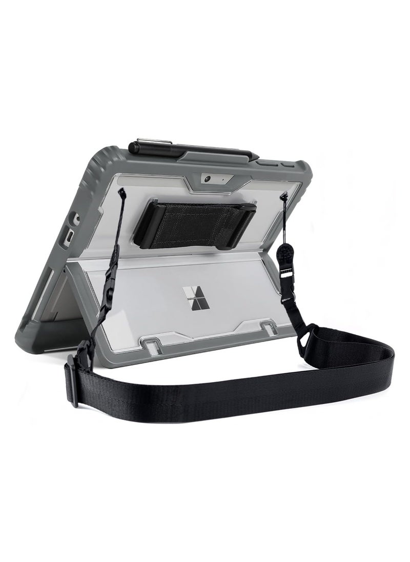 General Case for Microsoft Surface Pro 11 2024 Clear Durable Anti-Drop Smart Tablet Cover with Hand Strap Pen Holder and Shoulder Strap 