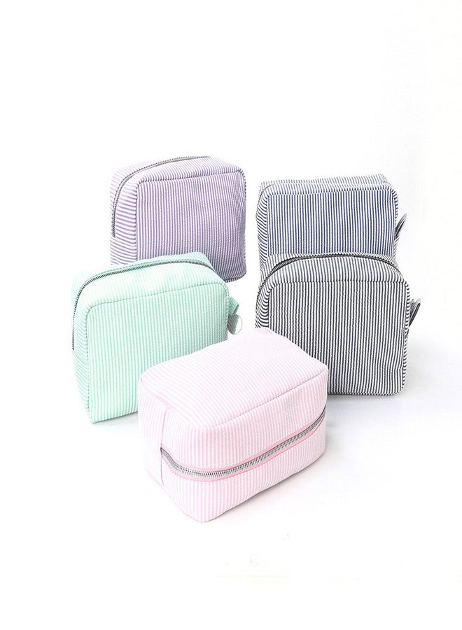 Laikoutd Travel Makeup Bag Small Cosmetic Organizer, Striped Toiletry Bag With Zipper – Portable For Purse, Skincare & Brushe - Image 4