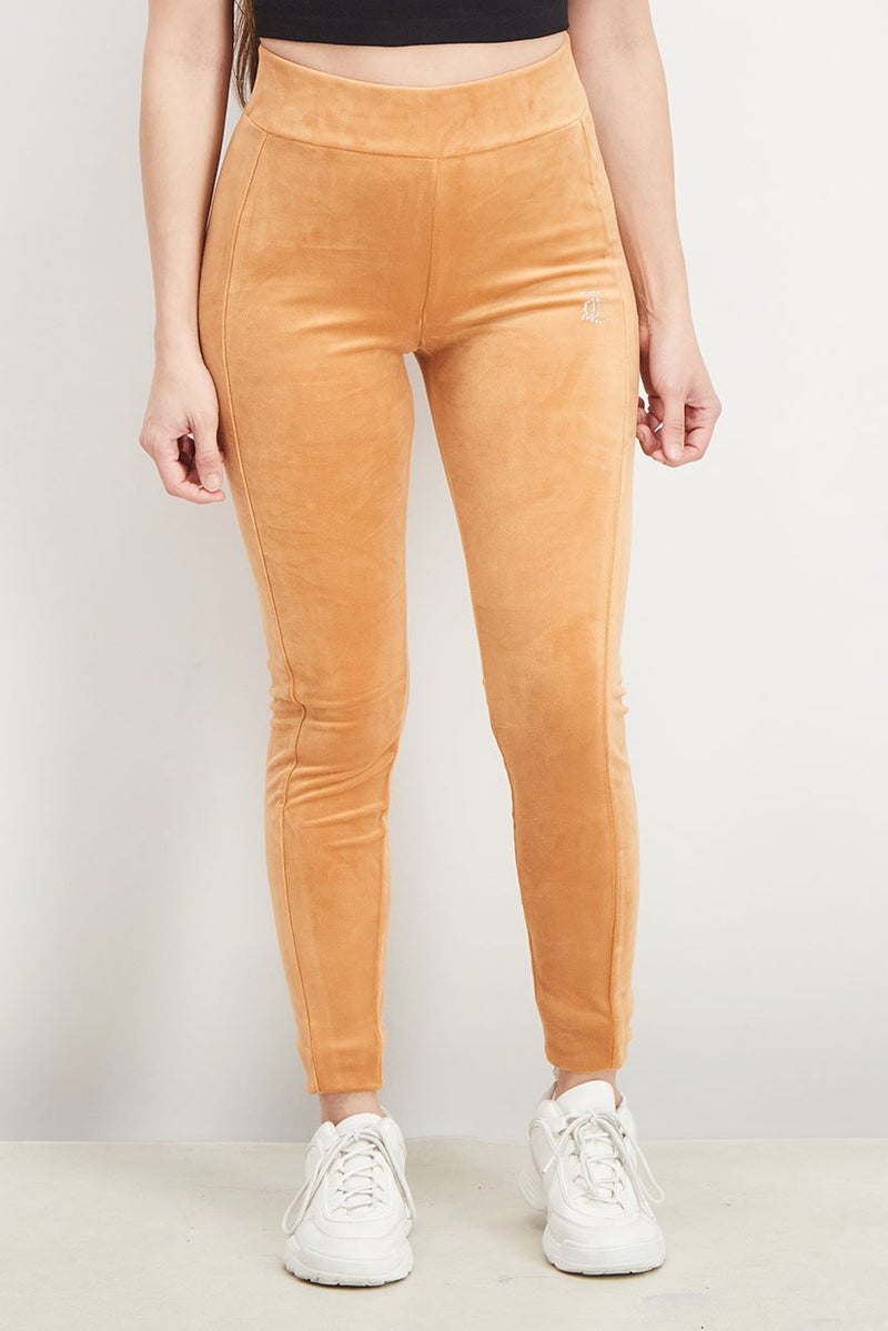 Juicy Couture Women Pull On Textured Pants, Brown - Image 1