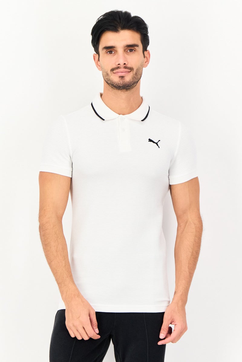 PUMA Men Slim Fit Short Sleeve Ottoman Outdoor Polo Shirt, White - Image 1