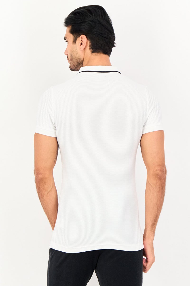 PUMA Men Slim Fit Short Sleeve Ottoman Outdoor Polo Shirt, White - Image 2